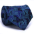 Gravata Tradicional Seda Estampa Desenhada Preto, Azul Puro e Verde Água CX0024-SE08019