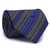 Gravata Tradicional Seda Estampa em Listras Azul Serenity, Preto e Verde Oliva CX0025-SE08015