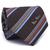 Gravata Tradicional Seda Estampa em Listras Marrom, Azul Serenity e Vermelho CX0029-SE08026