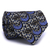 Gravata Tradicional Seda Estampa Desenhada Bege, Preto e Azul Serenity CX0029-SE08052