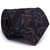 Gravata Tradicional Seda Estampa Desenhada Azul Marinho, Roxo e Marrom CX0032-SE08022