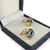 Abotoadura Torpedo Dourado e Azul Tiffany - Rechia Store - Loja de Gravatas e Acessórios