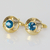 Abotoadura Torpedo Dourado e Azul Tiffany - comprar online