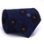 Gravata Tradicional Seda Estampa Desenhada Azul Marinho, Preto e Laranja CX0032-SE08037