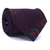 Gravata Tradicional Seda Estampa Desenhada Marsala, Azul Marinho e Terracota CX0032-SE08054