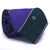 Gravata Tradicional Seda Estampa em Listras Verde Escuro, Cinza e Azul Royal CX0033-SE08016