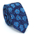 Gravata Slim Estampa Floral Azul Marinho, Azul Serenity e Branco