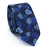 Gravata Slim Estampa Floral Azul Marinho, Azul Royal e Azul Serenity