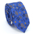 Gravata Slim Estampa Liberty Azul Royal, Azul Marinho e Dourado