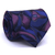 Gravata Tradicional Seda Estampa Desenhada Preto, Azul Royal e Rosê cx0042-se08010