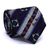 Gravata Tradicional Seda Estampa em Listras Roxo, Preto, Cinza e Azul Serenity cx0044-se08026