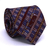 Gravata Tradicional Seda Estampa Desenhada Marsala, Azul Serenity e Dourado cx0045-se08044