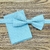 KIT Caixa de Presente, Gravata Borboleta Adulto Azul Bebê Textura Quadriculada, e Lenço KIT-BALE01003 - comprar online