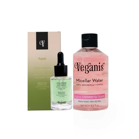 KIT Facial Veganis - Serum Matcha + Agua Micelar Rosas