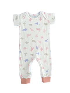 Body Pink Baby Dinos in White - comprar online