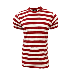Camiseta Listrada M/C Slim Red Stecchi