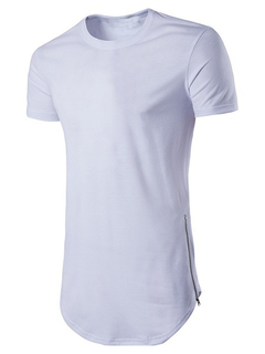 Camiseta Oversized Longline Com Zíper Lateral