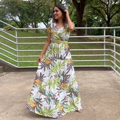 Vestido Longo Eduarda (Folhas) - comprar online