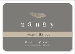 Gift Cards Nanay - tienda online