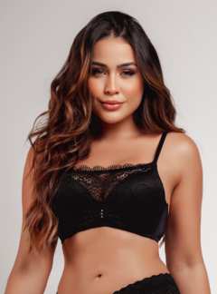 Sutiã Rendado Com Base Em Espuma Duhellen Preto 5102 - DUH INTIMATES