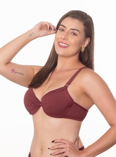 Sutiã Básico Alças Reforçadas Duhellen Bordô 5239 - DUH INTIMATES