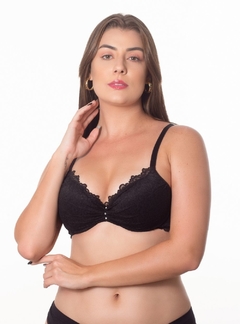 Sutiã Rendado Com Bojo Duhellen Preto 5305 - DUH INTIMATES