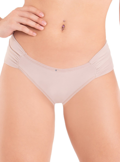 Calcinha Biquini Lateral Drapeada Duemes Bege 2428 - comprar online