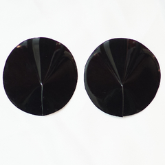 Pezoneras reutilizables charol negro circulares