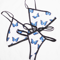 Conjunto lencería de Lycra - Mariposas