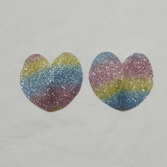 Pezoneras reutilizables glitter multicolor pastel Corazón