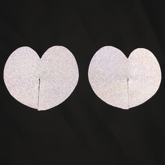 Pezoneras reutilizables holográficas plateadas Corazón