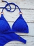 Triángulo Texturado Azul Francia Argolla Naranja - tienda online