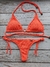 Triángulo Texturado Naranja Flúo Argolla - Marina Martorell Swimwear