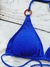 Triángulo Texturada Azul Francia Argolla Carey - tienda online