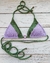 Triángulo Combinado Texturado Lila y Verde Jade - Marina Martorell Swimwear