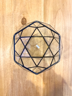 FLORERO DE VIDRIO HEXAGONAL NEGRO - tienda online