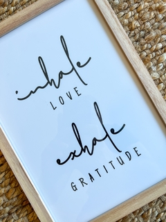 CUADRO INHALE LOVE EXHALE GRATITUDE 22X32 - comprar online