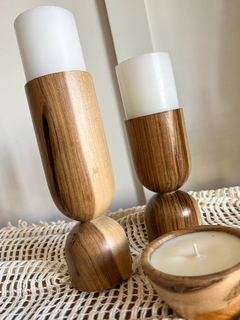 CANDELABRO MADERA CIRCULAR GRANDE - comprar online