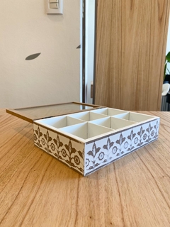 CAJA DE TÉ MADERA 6 DIVISIONES - comprar online