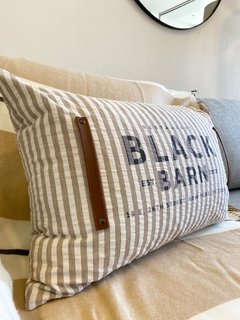 ALMOHADON BLACK BARN RAYADO BEIGE CON MANIJAS 50X70 - comprar online