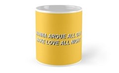 Caneca "Wanna argue all, Make love all Night" Justin Bieber