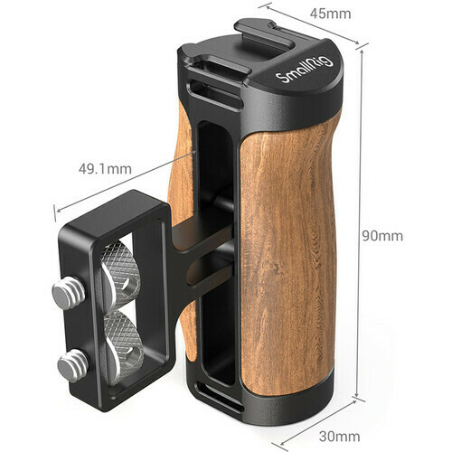 Suporte Lateral SmallRig Mini Wood Side Handle (2913 - montagem dupla de parafuso 1/4") na internet