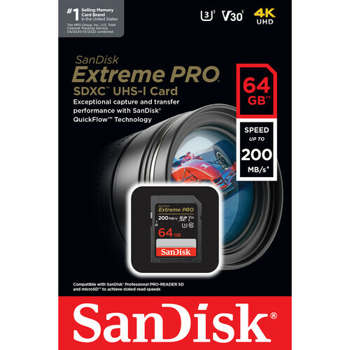 SD - SanDisk Extreme Pro SDXC UHS-I V30 - 64GB (200mb/s) - comprar online