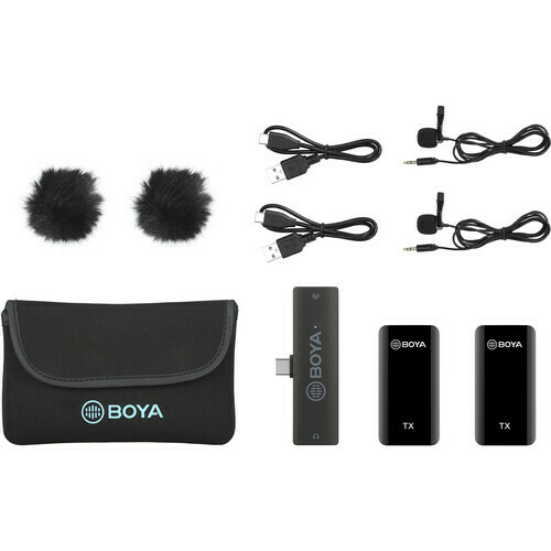 Sistema Microfone Lapela Duplo Sem Fio Digital - Boya BY-XM6-S6 (2.4Ghz / OLED / ANDROID TYP-C) - CAMERA NINJA • PHOTO VIDEO STORE