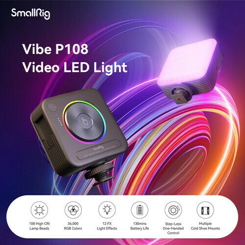 Mini Iluminador Vibe P108 SmallRig 4055 (RGB / FX / Bateria 2500mAh / CRI 95) - loja online