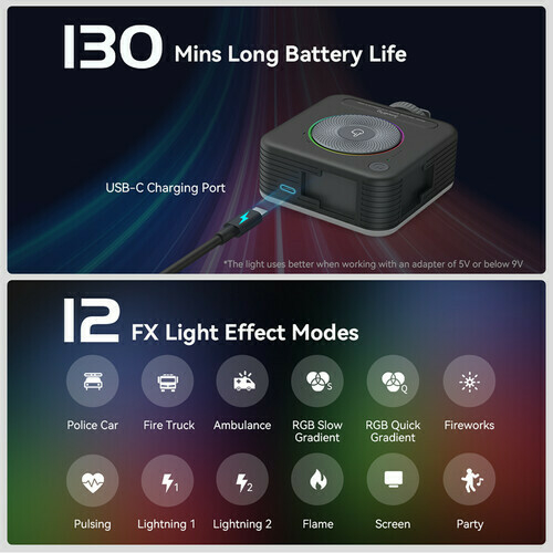 Mini Iluminador Vibe P108 SmallRig 4055 (RGB / FX / Bateria 2500mAh / CRI 95) - CAMERA NINJA • PHOTO VIDEO STORE