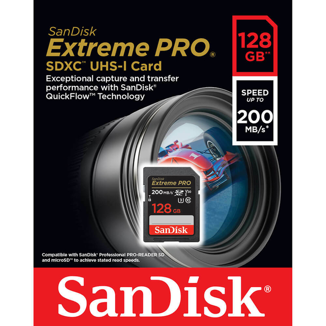 SD - SanDisk Extreme Pro SDXC UHS-I V30 - 128GB (200mb/s) - comprar online