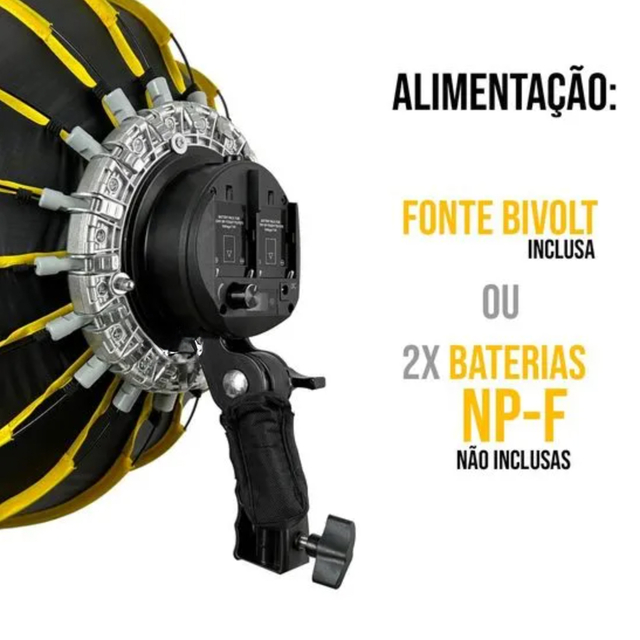 Iluminador Led 100W Bicolor com Softbox Parabólico 50cm - Greika GKT-600 na internet