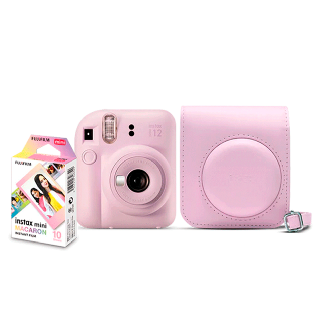 Kit Câmera Instax Mini 12 Lilás com pack 10 fotos Macaron e Bolsa - comprar online