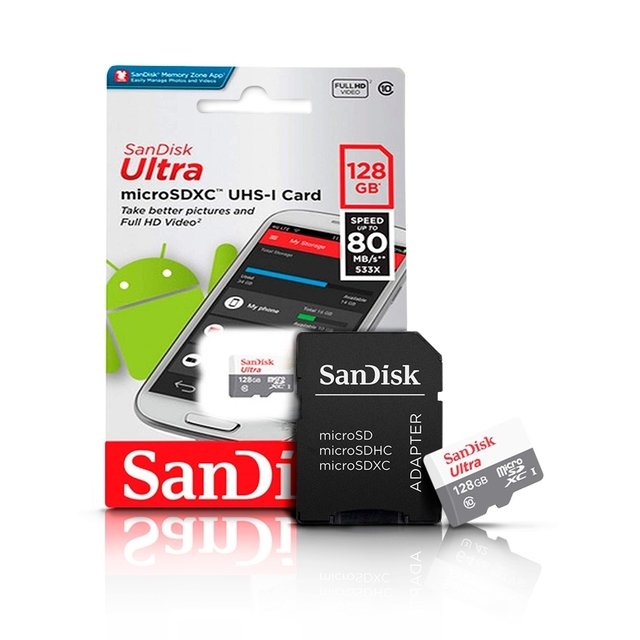 Micro SD - SANDISK ULTRA 128gb (80 mb/s) - comprar online